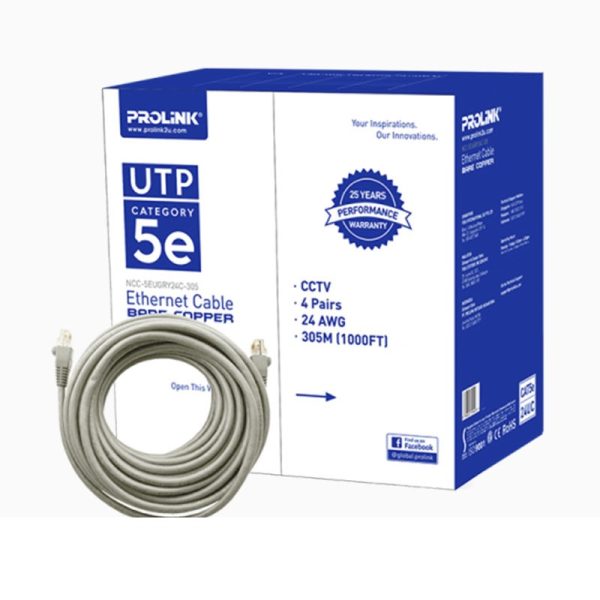 PROLINK - UTP Lan Cable Bare Cooper (Gry) CAT5e 24UC