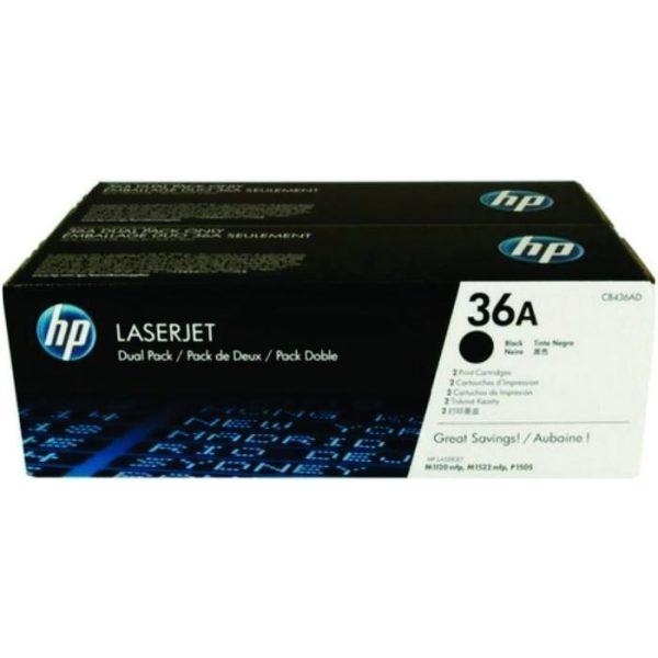 HP - LaserJet P1505 Black Cartridge Dual Pack [CB436AD]
