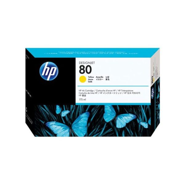 HP - No 80 Yellow Ink Cartridge,175ml [C4873A]