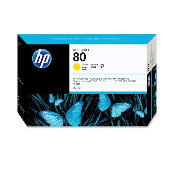 HP - No 80 Yellow Ink Cartridge,350ml [C4848A]