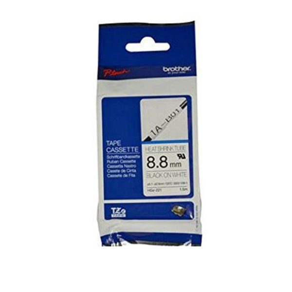 BROTHER - Heat Shrink Tube, Black on White 8.8mm, 1.5m long [HSE-221]