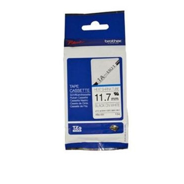 BROTHER - Heat Shrink Tube, Black on White 11.7mm, 1.5m long [HSE-231]