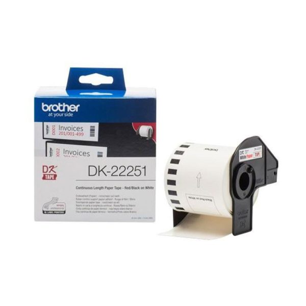 BROTHER - Black & Red Continuous Length Paper tape 62mm [DK-22251]